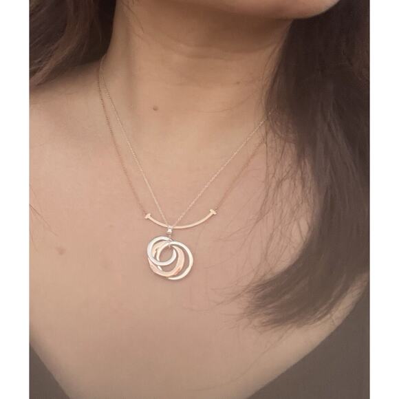 Tiffany & Co. Rubedo Metal Silver Interlocking 1837 Circle Chain Necklace - Picture 2 of 13